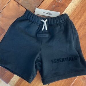 Essentials Kids Black Drawstring Shorts, size small (6-7)